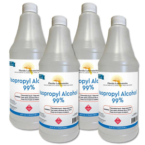Isopropyl Alcohol 99% Anhydrous - 1 Gallon - Pack of 4 Quarts - Isopropyl-Alcohol.Com