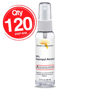 Isopropyl Alcohol 99% -  (120) 2.3 oz Spray Disinfectant Bottle - Isopropyl-Alcohol.Com