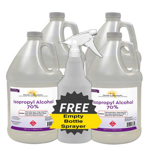 Isopropyl Alcohol 70% - 4 Gallons - Empty Bottle Sprayer Included - Isopropyl-Alcohol.Com