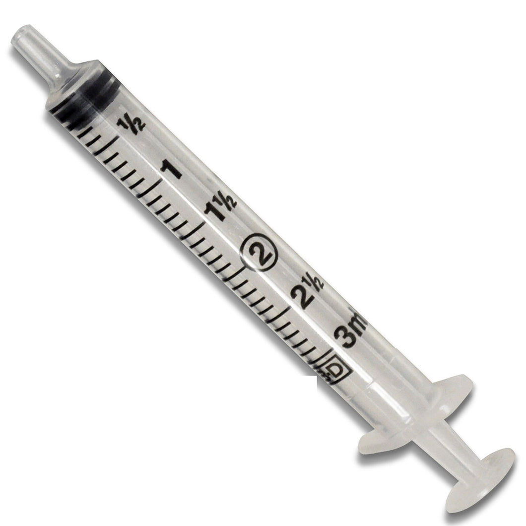 Becton-Dickinson 3ML Syringes Luer Slip Tip No Needle New NON-STERILE - Multiple Quantities Available - Isopropyl-Alcohol.Com