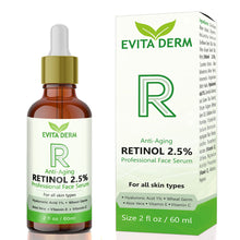 Load image into Gallery viewer, 2.5% Retinol Serum by Evita Derm - 2 oz - With Hyaluronic Acid, Vitamin C &amp; E, Peptide and Aloe Vera - Isopropyl-Alcohol.Com